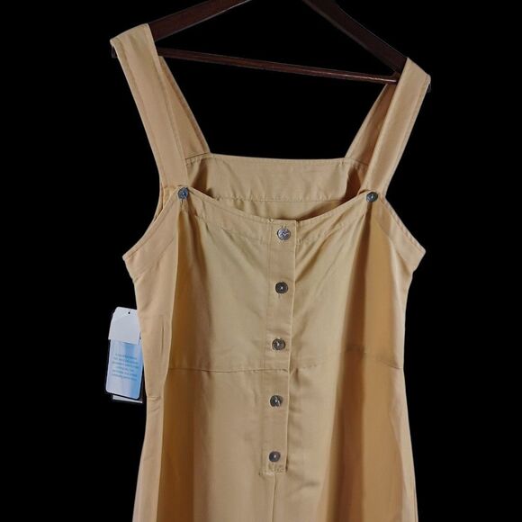NWT HSZ Studio Maxi Sundress Sz L Butter Yellow Tulip Embroidery Cottagecore - Picture 5 of 10
